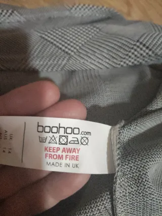 Vestido midi Boho gris y blanco