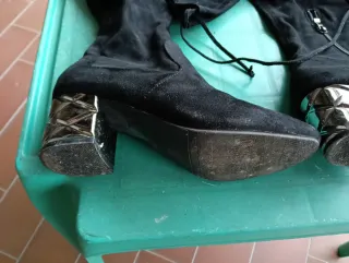 Stivali donna neri tacco geometrico