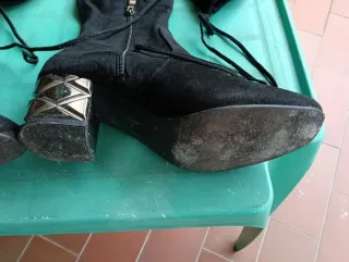 Stivali donna neri tacco geometrico