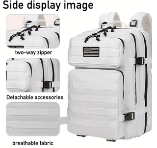 Mochila Táctica 50L Blanca + 2 Parches