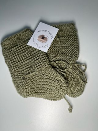 Conjunto bebé algodón 100% tejido a mano