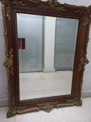 Espejo antiguo madera y dorado