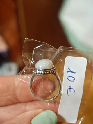 Anillo Plata Piedra Blanca