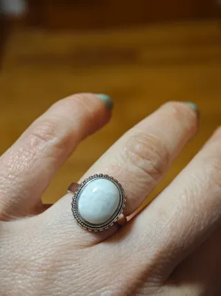 Anillo Plata Piedra Blanca