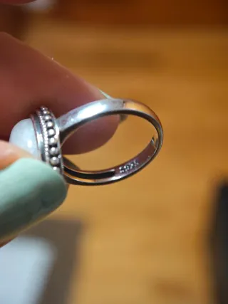 Anillo Plata Piedra Blanca