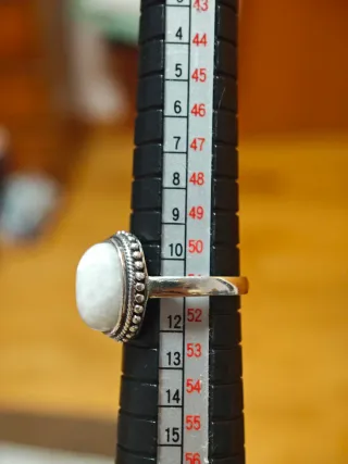 Anillo Plata Piedra Blanca