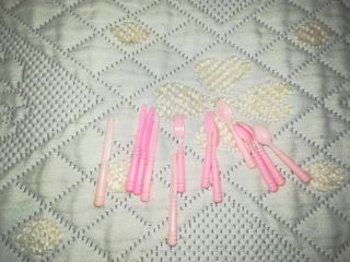 Talheres de Boneca Barbie Rosa