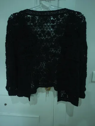 Chaqueta calada negra talla única