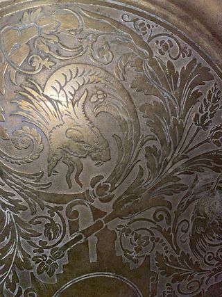 Vassoio in ottone decorato 40cm