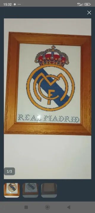Cuadro Real Madrid bordado