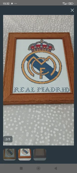 Cuadro Real Madrid bordado