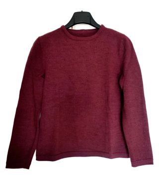 Maglione vintage bordeaux traforato