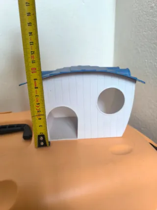 Casa Hamster Azul y Blanca