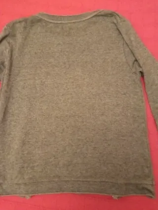 Jersey mujer gris con cremalleras