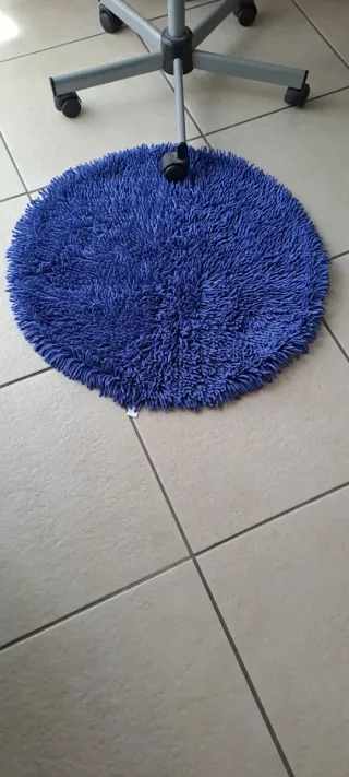 Tappeto rotondo blu shaggy diametro 70cm