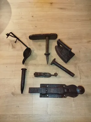 Lote antigüedades hierro forjado