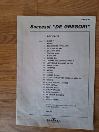 Spartito Successi De Gregori
