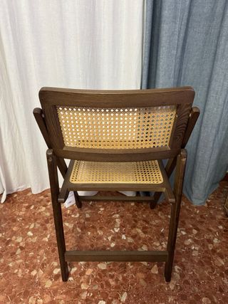 Silla plegable madera y ratán