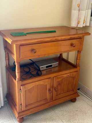 Mobile TV rustico in legno con cassetto