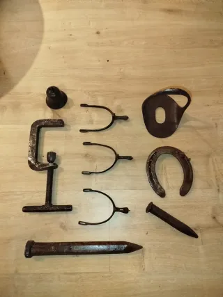 Lote antigüedades hierro forjado