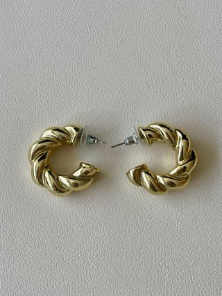 Aros Zara dorados trenzados