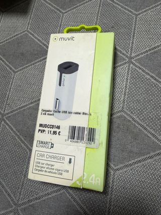 Cargador Coche USB Muvit 2.4A Blanco