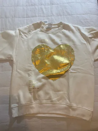 Sudadera Zara Talla 10-12 Azul y beige