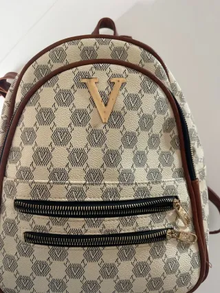 Zaino donna V beige e marrone