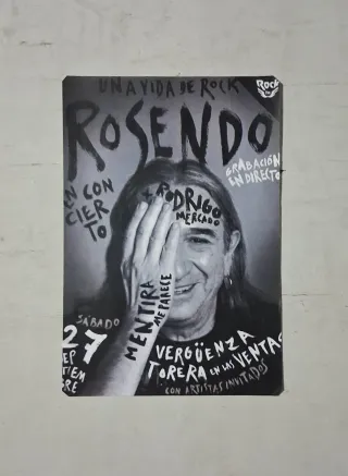 62Placa retro Rock Rosendo Leño vintage