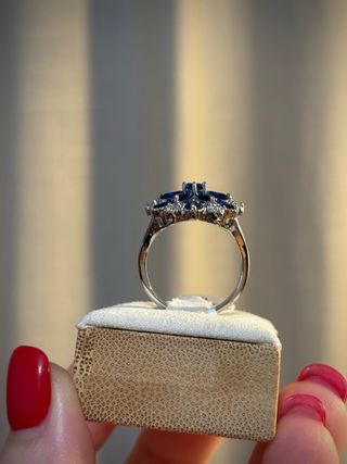 Anillo Plata con Zafiros y Circonitas