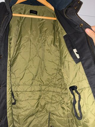 Chaqueta Diesel negra acolchada interior verde S