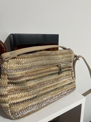 Bolso de hombro tejido multicolor