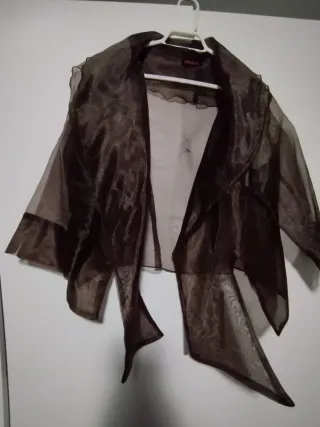 Vestido fiesta marrón y dorado