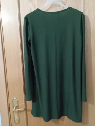 Vestido Mango verde oliva manga larga