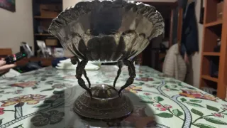 Centro de mesa antiguo de alpaca