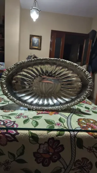 Centro de mesa antiguo de alpaca