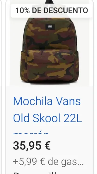 Mochila Vans Estampado Militar Camuflaje