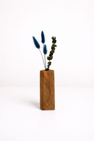 Lote Floreros Madera Artesanales Únicos