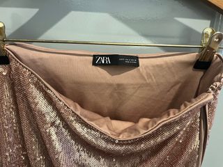 Falda larga lentejuelas rosa oro