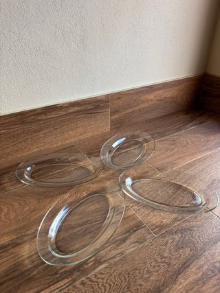 Set 4 Bandejas Cristal Ovaladas