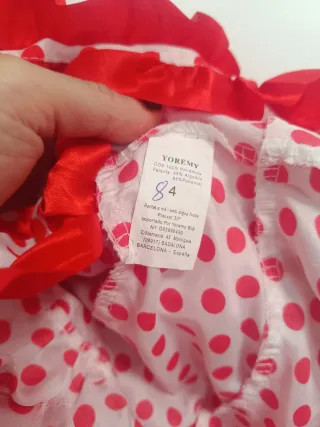 Traje de flamenca rojo y blanco