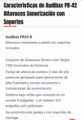 Monitores Audivax PR42 75W (Par)