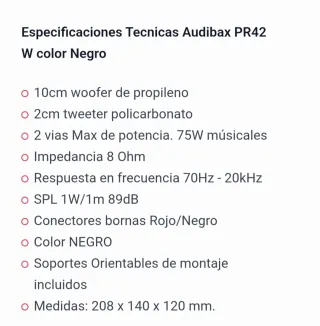 Monitores Audivax PR42 75W (Par)