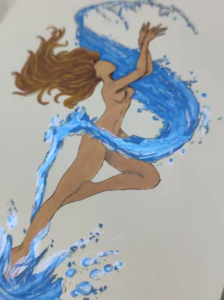 Lámina A5 Mujer y Agua