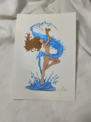 Lámina A5 Mujer y Agua