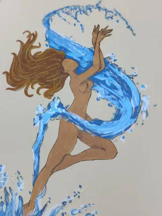 Lámina A5 Mujer y Agua