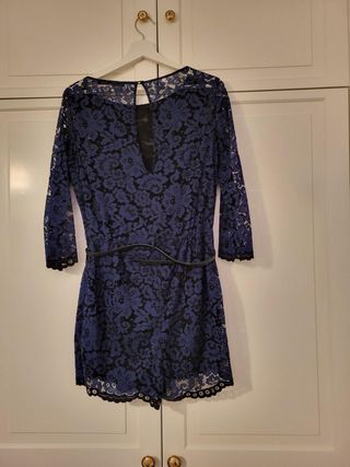 Mono Zara encaje azul y negro talla S