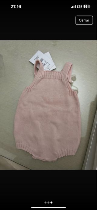 Pelele rosa bebé algodón 3-6 meses nuevo