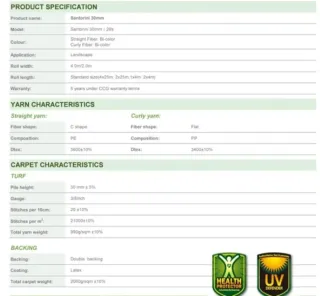 Césped artificial en rollos