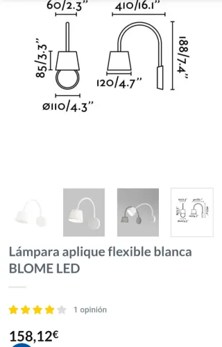 Aplique de pared Faro Barcelona Blanco